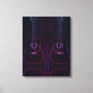 Toile Guitares sous un jour abstrait