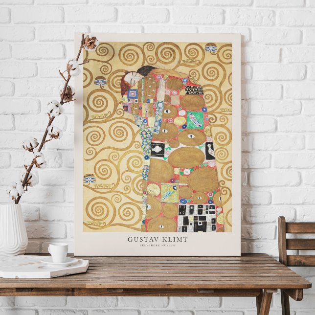 Toile Gustav Klimt Amateurs Embrasser Art Exhibition Pos (Créateur téléchargé)
