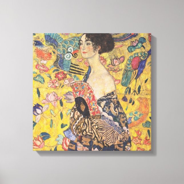 Toile Gustav Klimt - Femme fan (Recto)
