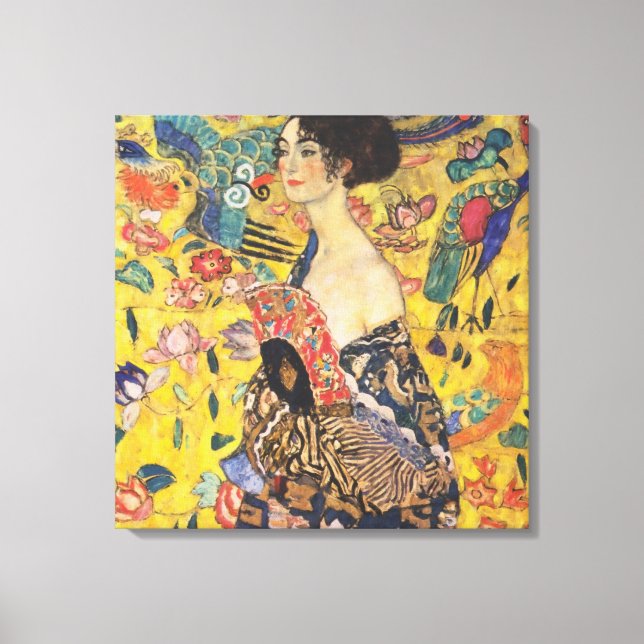 Toile Gustav Klimt Lady With Fan Art Nouveau Painting (Recto)
