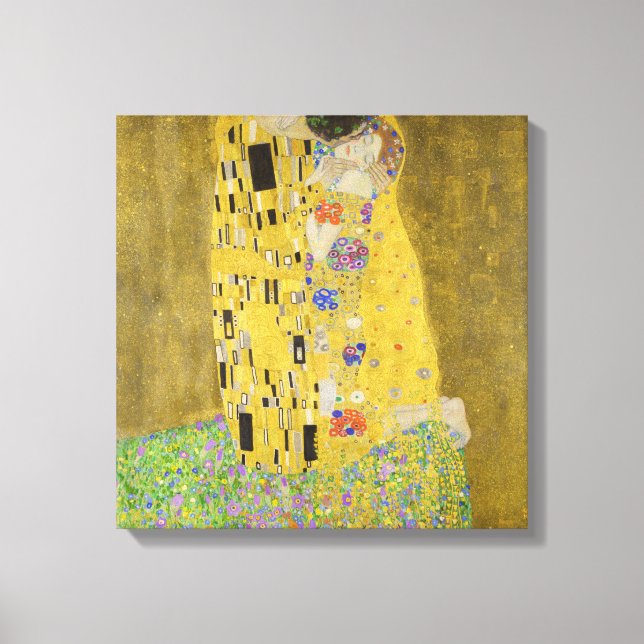Toile Gustav Klimt - Le baiser (Recto)