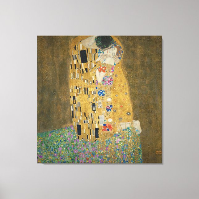 Toile Gustav Klimt - Le baiser (Recto)
