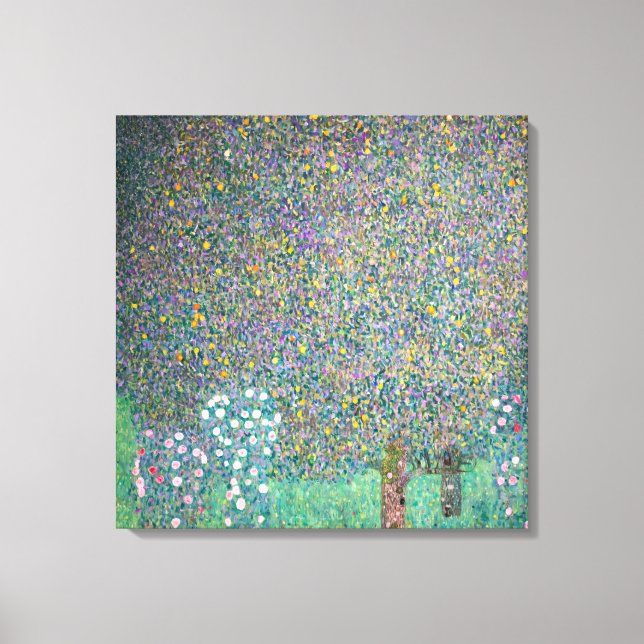 Toile Gustav Klimt - Rosiers sous les arbres (Recto)