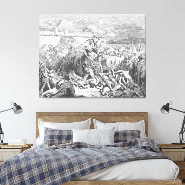Toile Gustave Doré - David attaque les Ammonites (Insitu(Chambre))