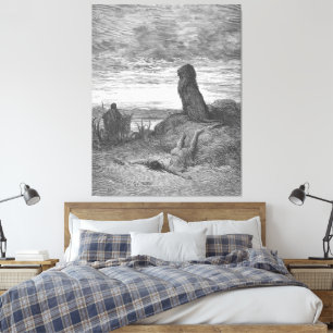 Toile Gustave Doré - Le prophète désobéissant est tué pa