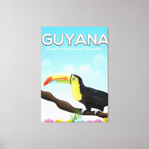 Toile Guyana affiche de voyage paradis sud-américain
