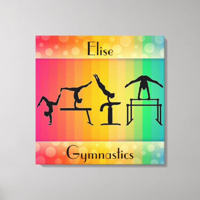 Toile Gymnastique Arc-en-ciel avec filles Gymnastique Év (Recto)