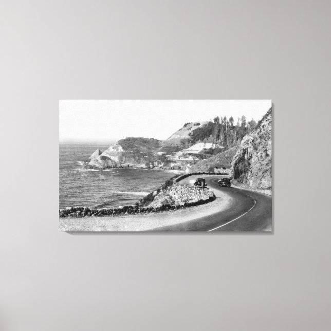 Toile Hacenta Head Lighthouse and Oregon Coast Highway (Recto)