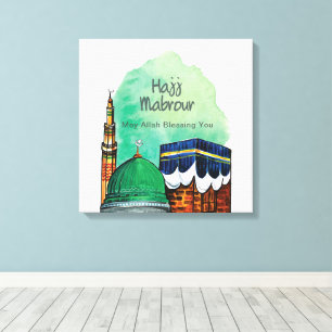 Toile Hajj Mabrour, Kaaba sainte à La Mecque Arabie Saou