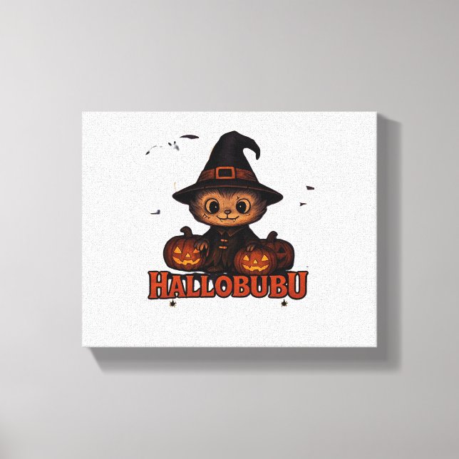 Toile Hallobubu Halloween mignonne et Éffrayante sorcièr (Recto)