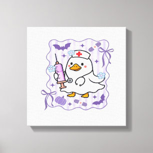 Toile Halloween Automne Violet Coquette Oie Infirmière E