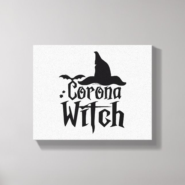 Toile Halloween Corona Witch, Halloween drôle, (Recto)