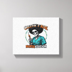 Toile Halloween Creepin It Real! Édition infirmière clas