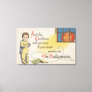 Toile Halloween GreetingGoblin dans la fenêtre