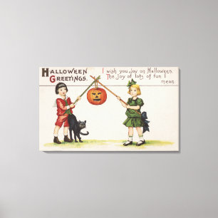 Toile Halloween GreetingPumpkin sur bâton