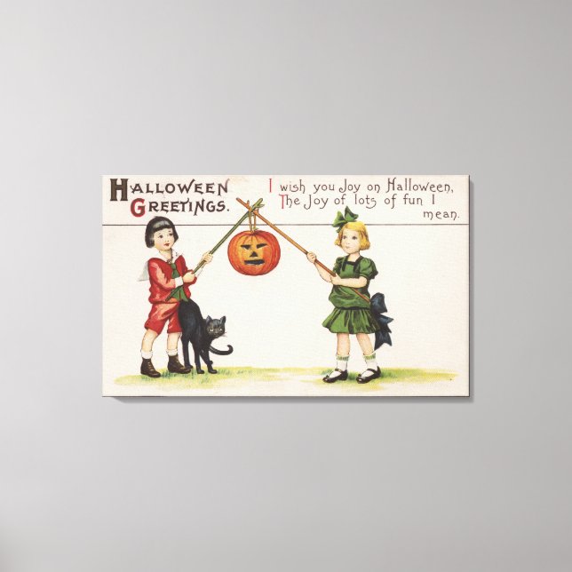 Toile Halloween GreetingPumpkin sur bâton (Recto)