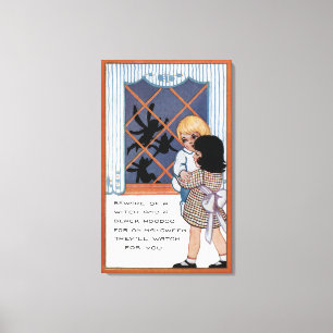 Toile Halloween GreetingSpiders à la fenêtre