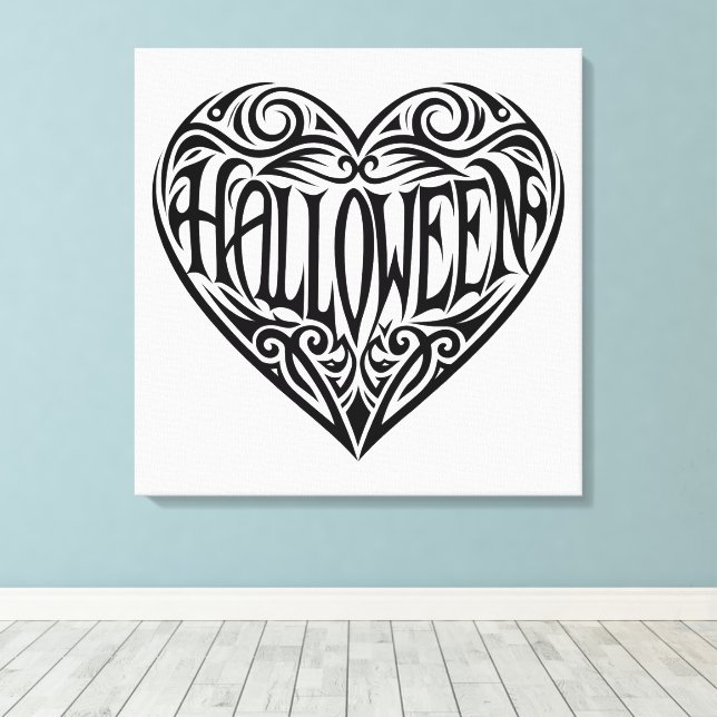 Toile Halloween Heart, Black Heart, Holiday (Insitu (Plancher de Bois))