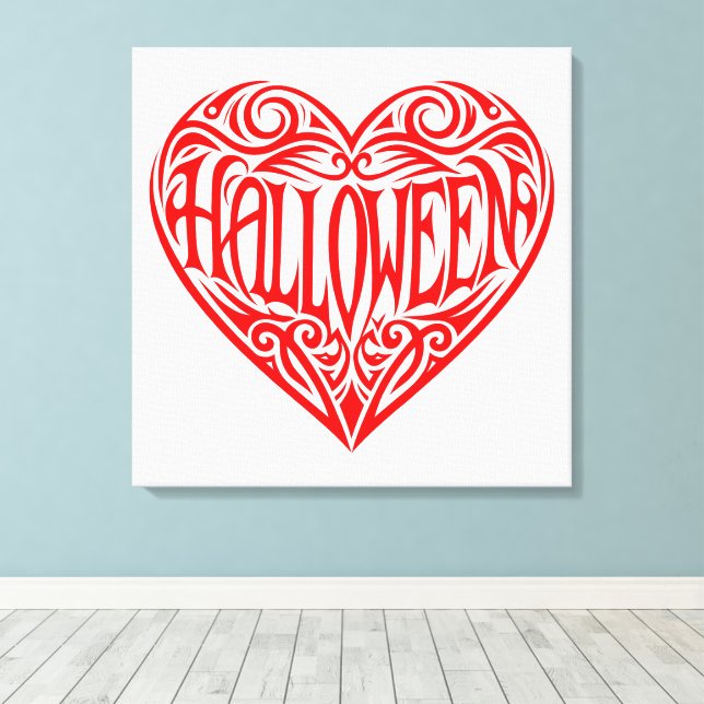 Toile Halloween Heart, Red Heart, Holiday (Insitu (Plancher de Bois))