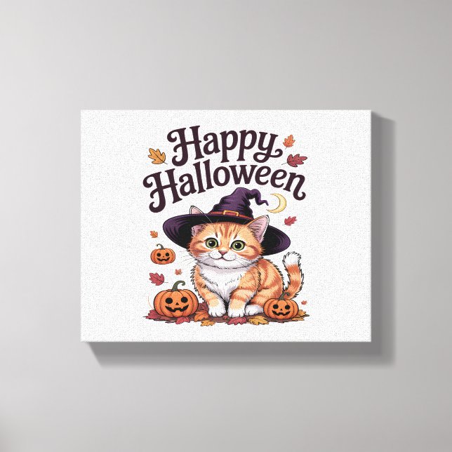 Toile Halloween heureux Citrouille de chat (Recto)