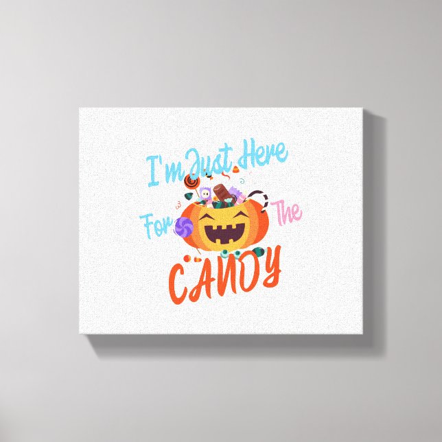 Toile Halloween Je suis juste ici pour les Boos (Recto)