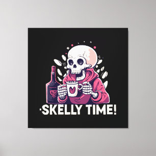 Toile halloween mais c'est l'heure de skelly