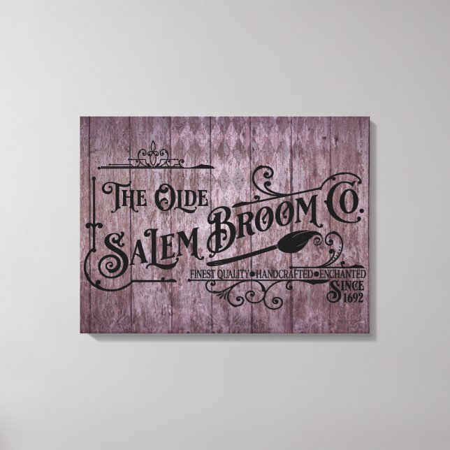 Toile Halloween Purple Grunge Gothique Salem Broom Compa (Recto)