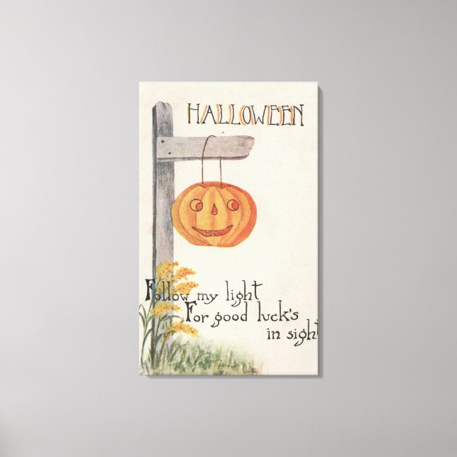 Toile Halloween SalutationJack-O-Lantern sur le post (Recto)