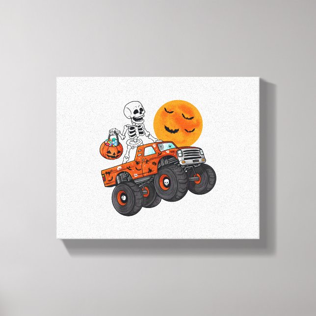 Toile Halloween Skeleton équitation Monster Camion (Recto)