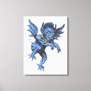 Toile Halloween vintage, Malheur effrayant Gargoyle Demo