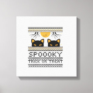 Toile Halloween-Yeux de Chat Effrayant Trick or Treat Te