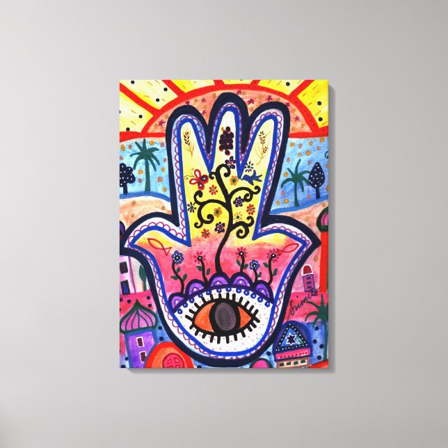Toile HAMSA Arbre de vie par Prisarts (Recto)