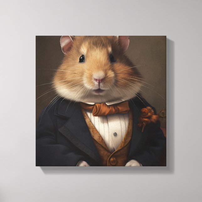 Toile Hamster en costume | Art animal | Animal en costum (Recto)