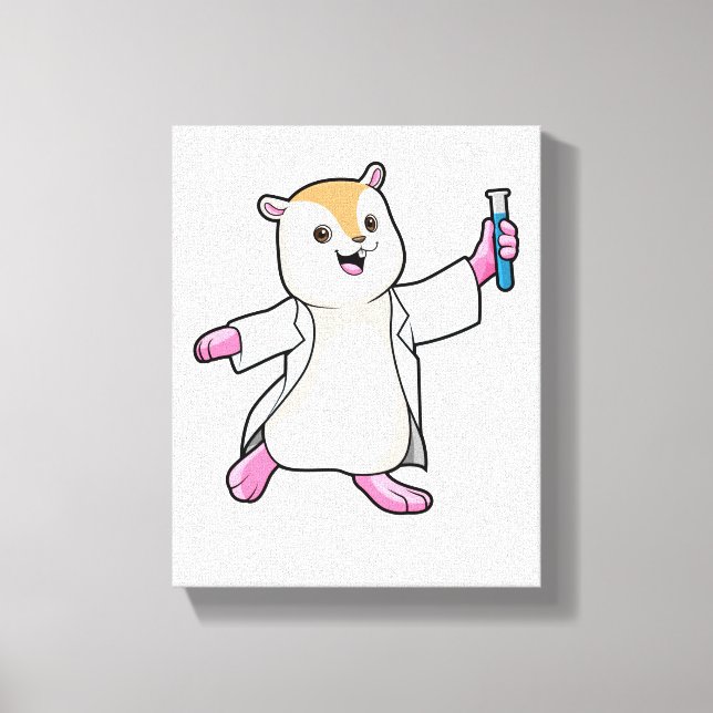 Toile Hamster en tant que scientifique avec tube d'essai (Recto)