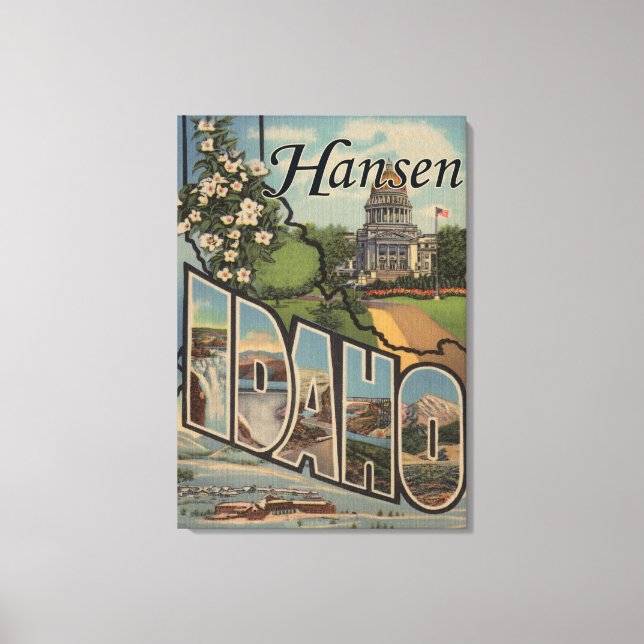 Toile Hansen, IdahoGrandes lettres ScènesHansen, ID (Recto)