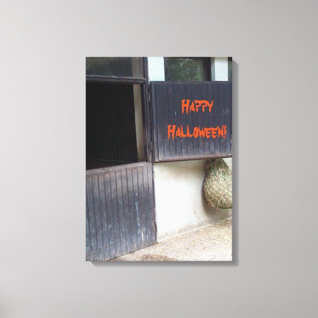 Toile Happy Halloween Horse Stable Door Riding School (Recto)