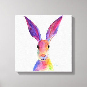 Toile Happy Hare 'Jelly Bean' de Shirley MacArthur