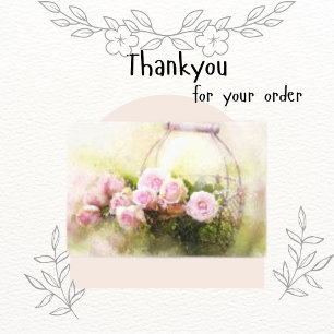 Toile Happy Watercolor Rose Basket Canvas Print