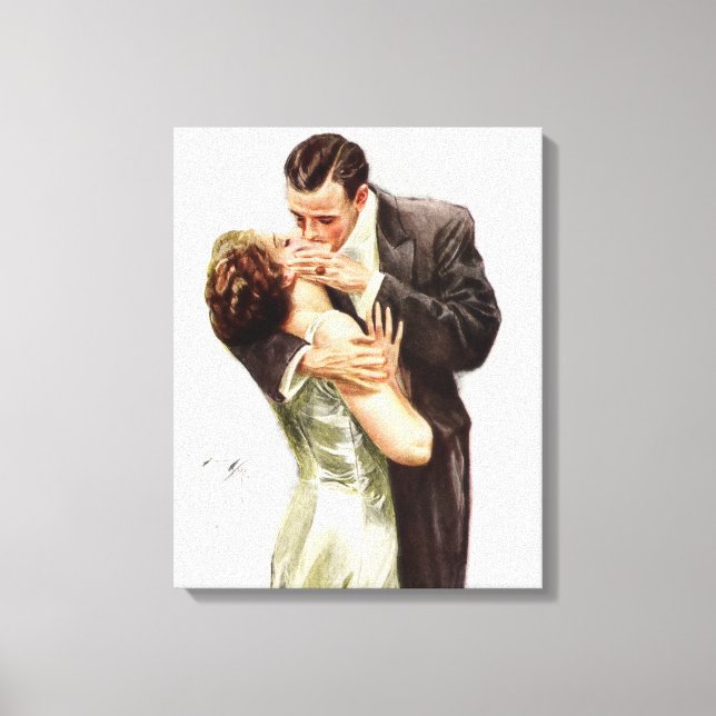 Toile Harrison Fisher : Le baiser (Recto)
