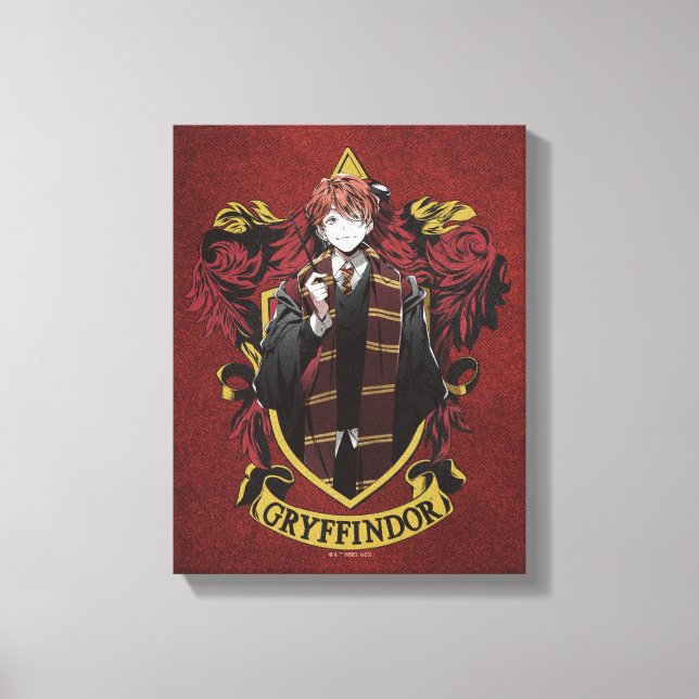 Toile HARRY POTTER™ | Anime Ron Weasley House Crest (Recto)