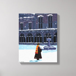 Toile HARRY POTTER™ et Hedwig dans la cour de HOGWARTS™