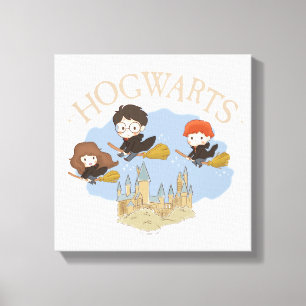 Toile HARRY POTTER™, Hermione & Ron Fly Over HOGWARTS™