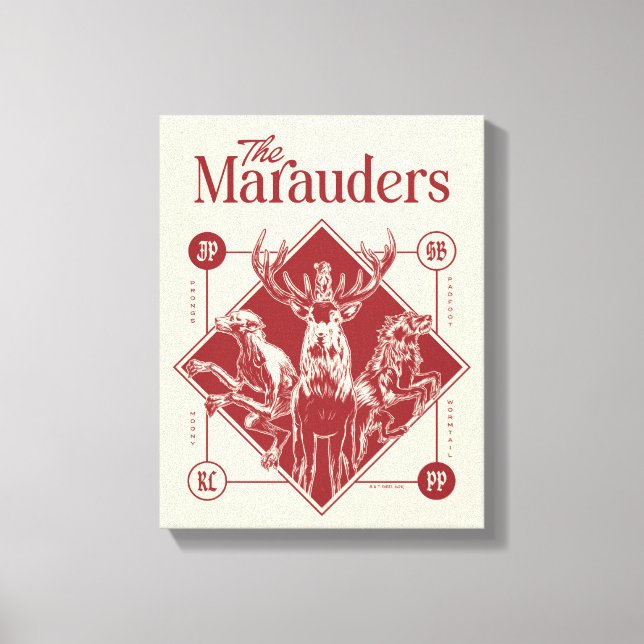 Toile HARRY POTTER™ Les Marauders Animagus Graphisme (Recto)
