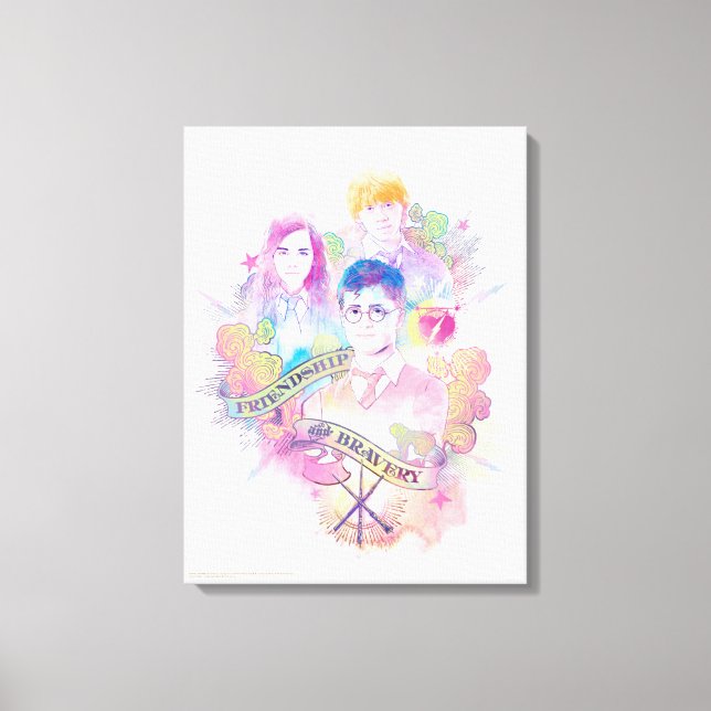 Toile Harry Potter Spell | Harry, Hermione et Ron Waterc (Recto)