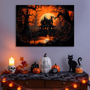 Toile Harvest Moon Haunted House sur le ruisseau Citroui