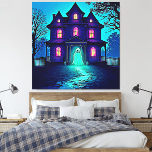 Toile Haunween Ghost House Design