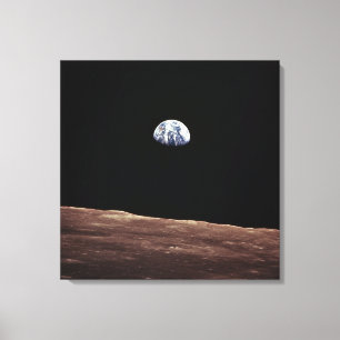 Toile Hausse de la terre de la surface lunaire