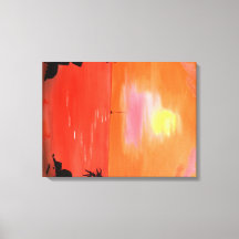 Hawaii Sunset Sky and Sailboat Canvas Imprimer