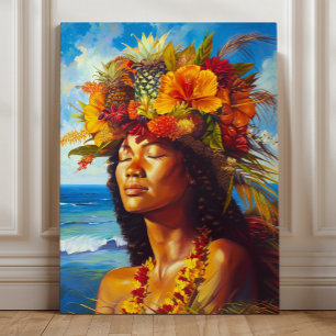 Toile Hawaiian Island Goddess Tropical