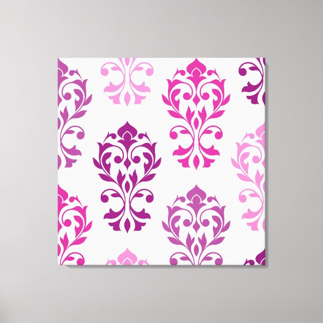 Toile Heart Damask Art I Pink Plums White (Recto)